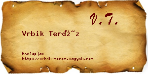 Vrbik Teréz névjegykártya